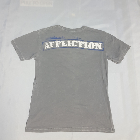 Affliction Men's Small T-shirt Gray Burnout Flawed - Picture 2 of 10